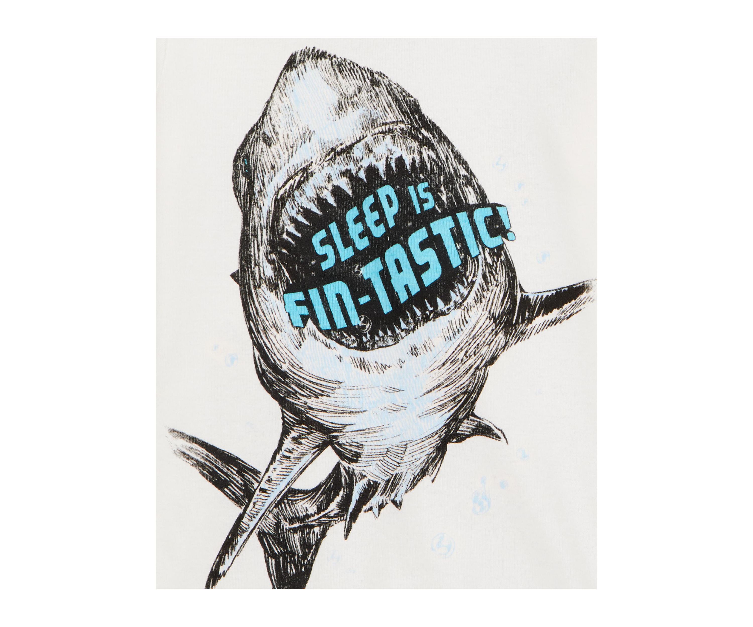 Boys 5-10 Shark Printed 4 Piece Pajama Set