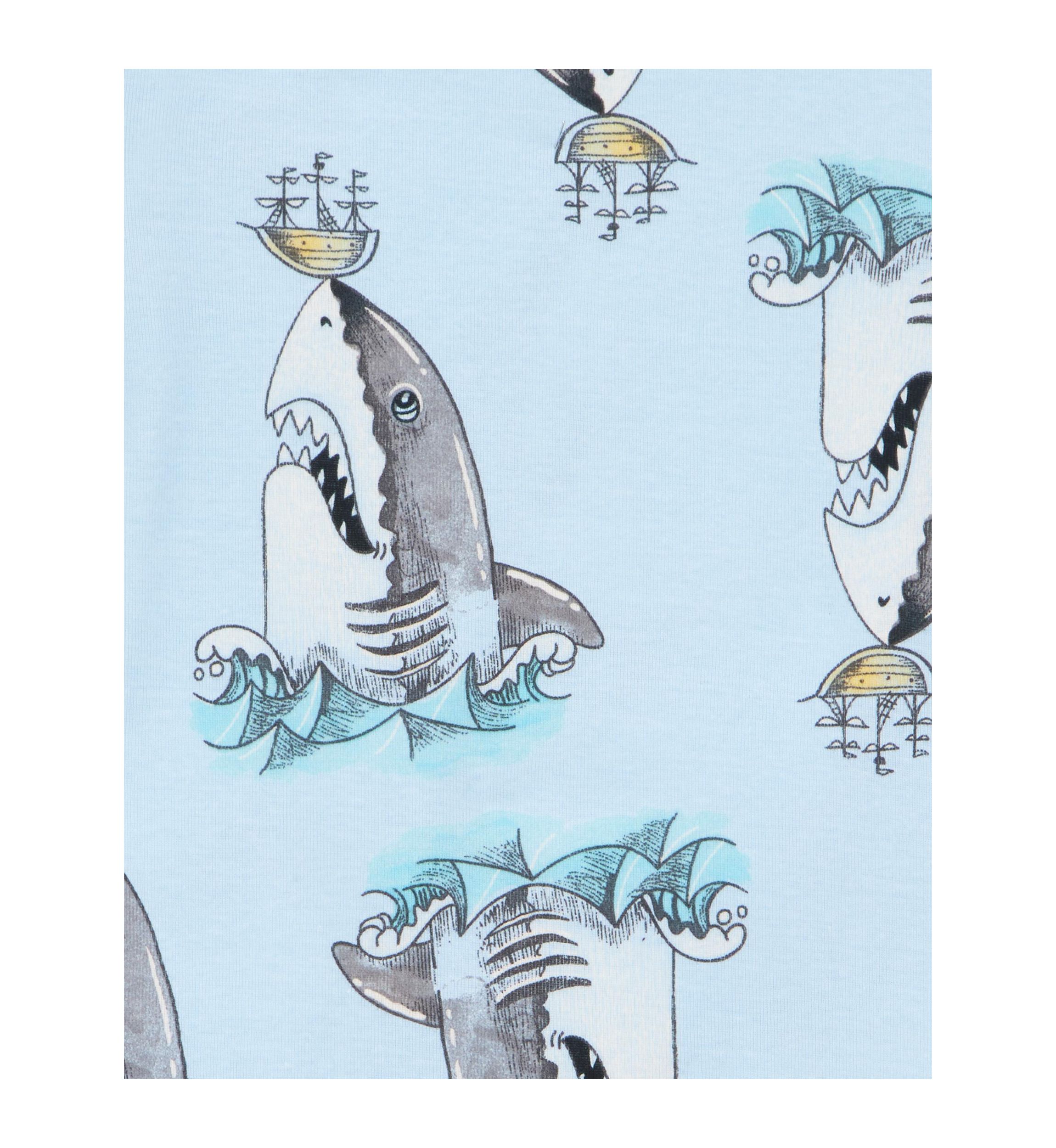 Boys 5-10 Shark Printed 4 Piece Pajama Set