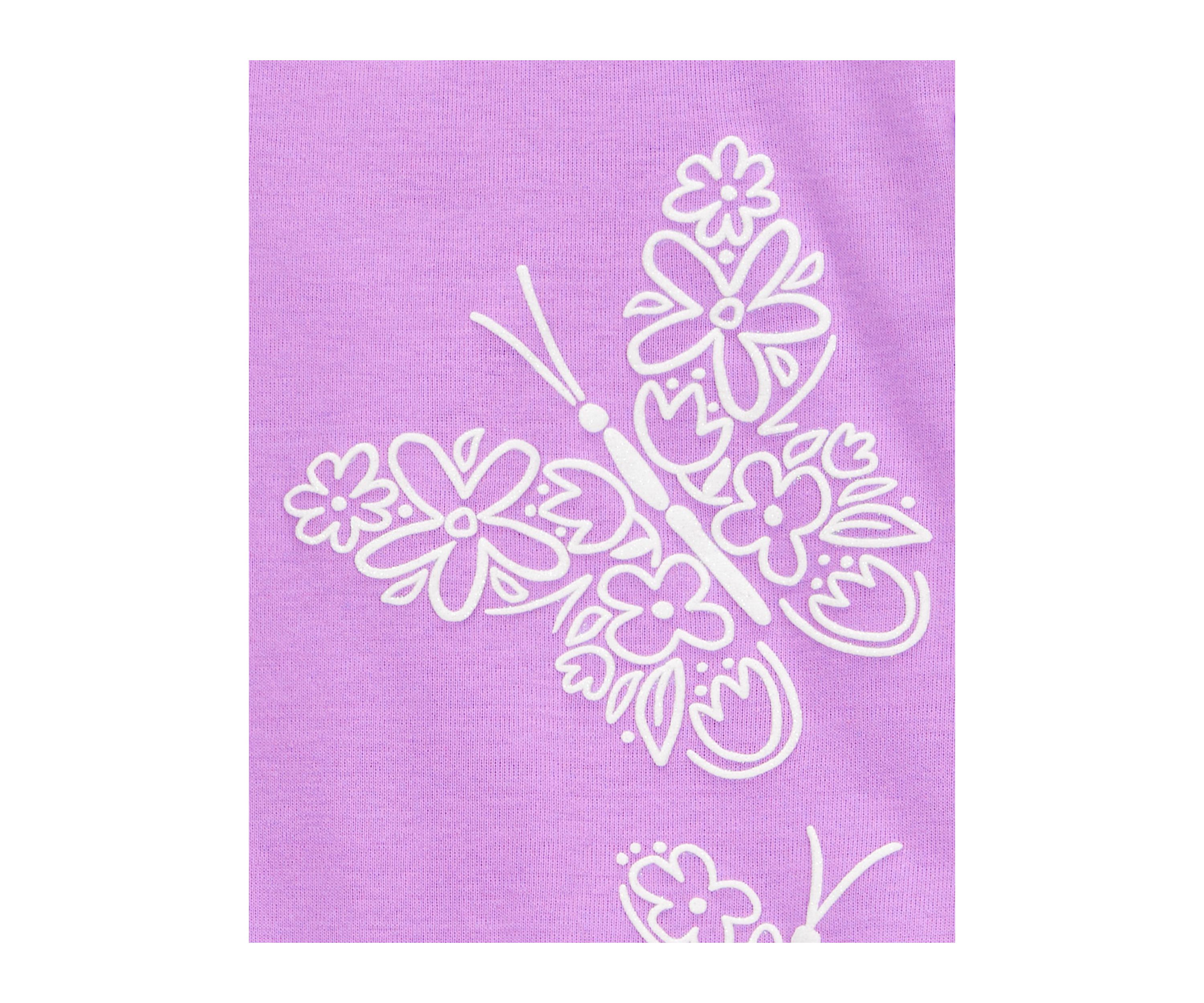 Girls 5-10 Butterfly Printed 4 Piece Pajama Set