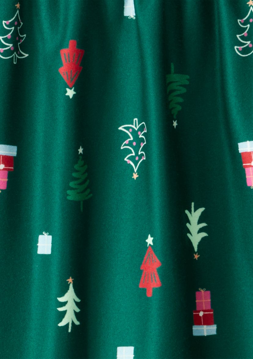 Girls 7-16 Christmas Trees Printed Nightgown Set