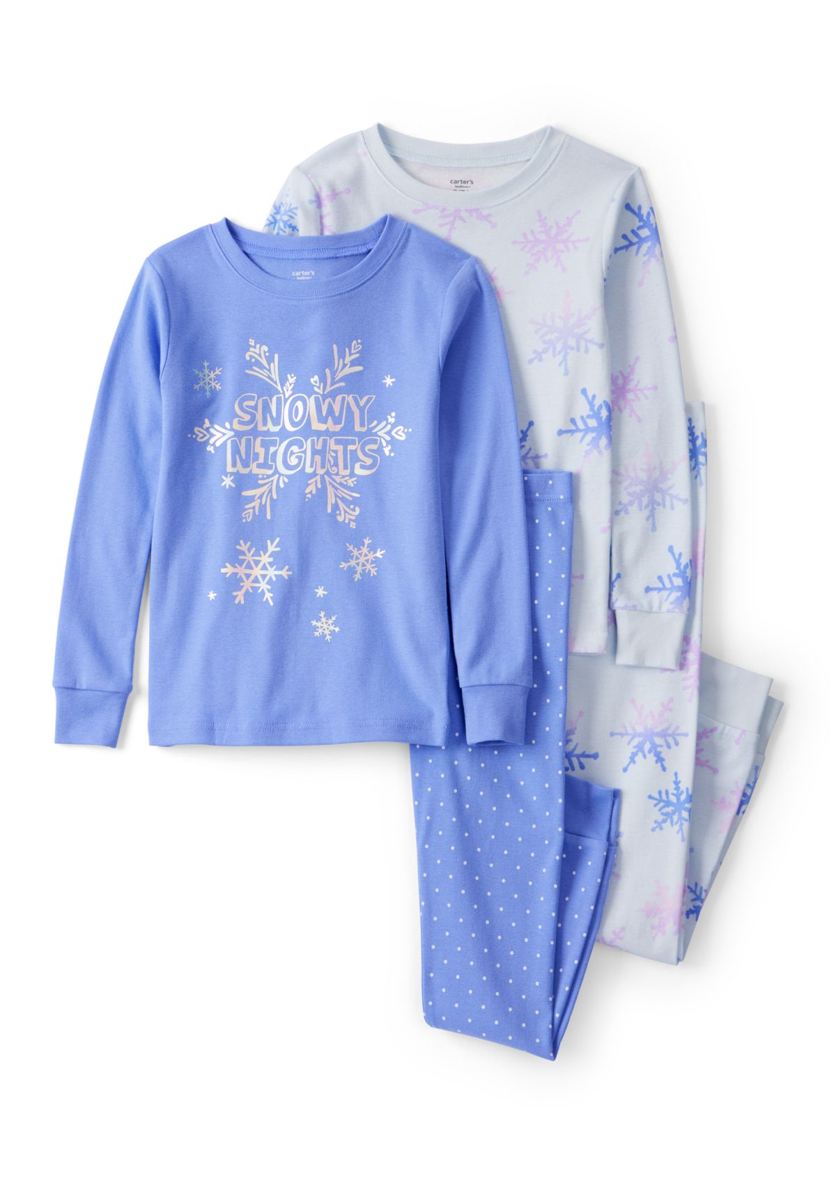 Girls 7-16 Snowflake Printed 4 Piece Pajama Set