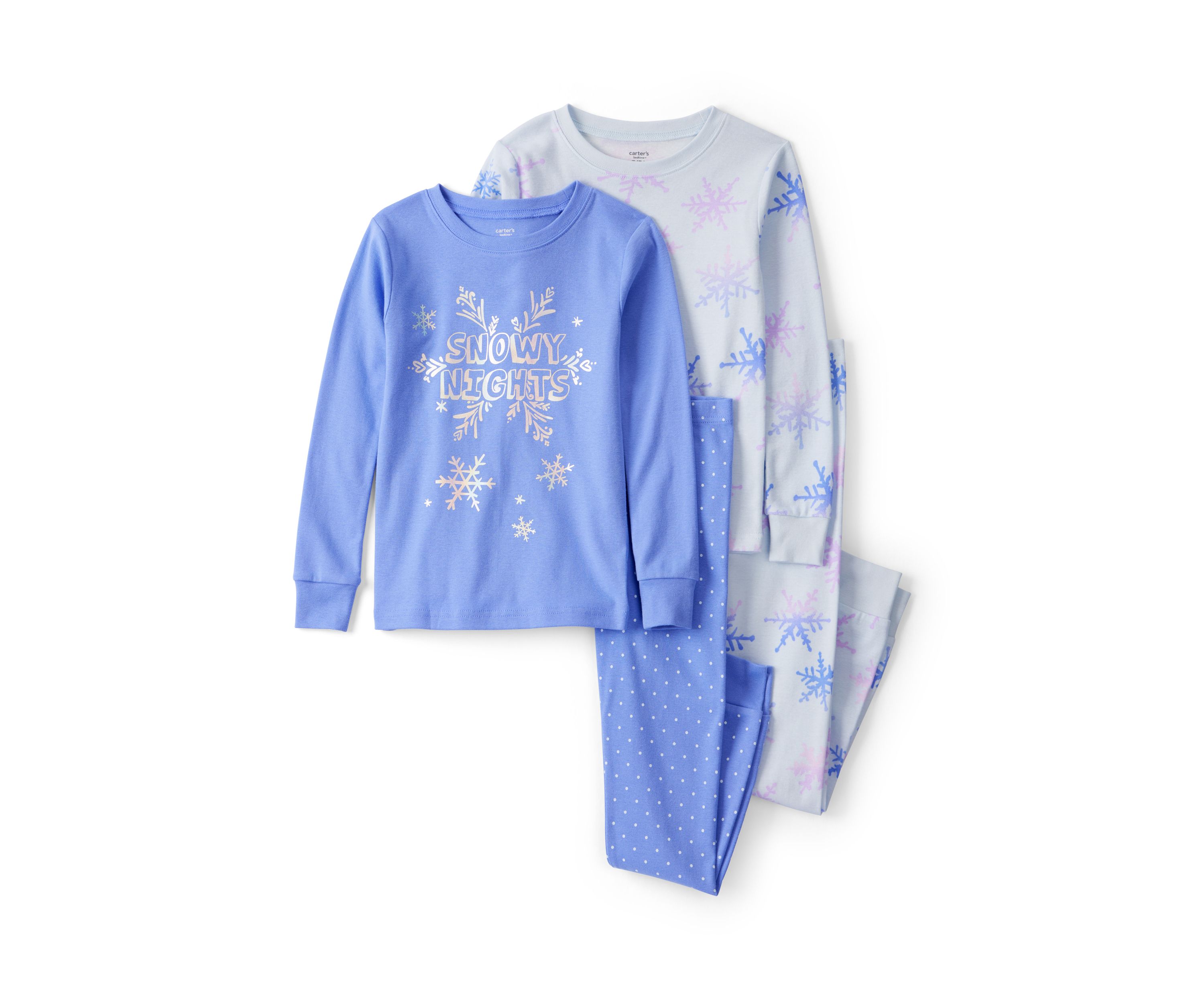 Girls 7-16 Snowflake Printed 4 Piece Pajama Set