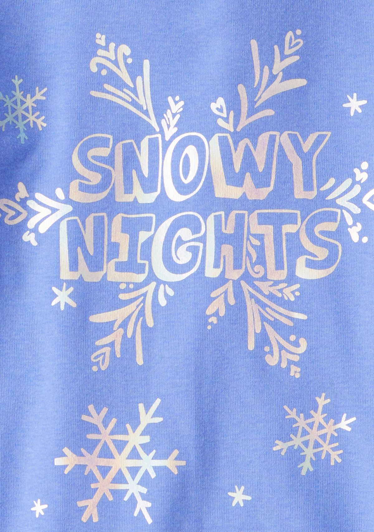 Girls 7-16 Snowflake Printed 4 Piece Pajama Set