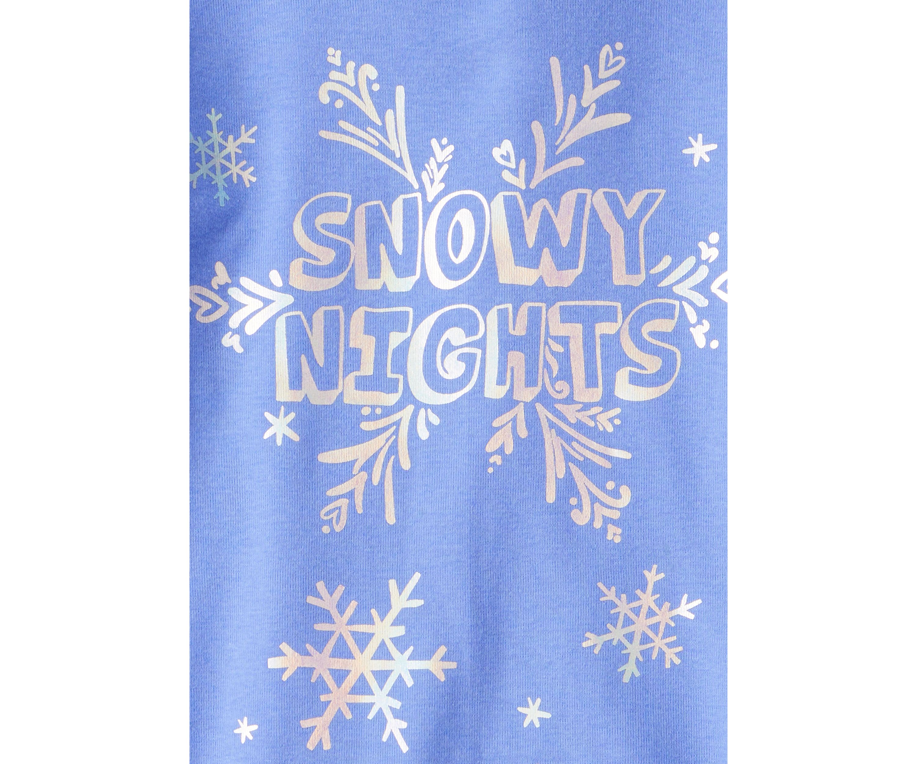 Girls 7-16 Snowflake Printed 4 Piece Pajama Set