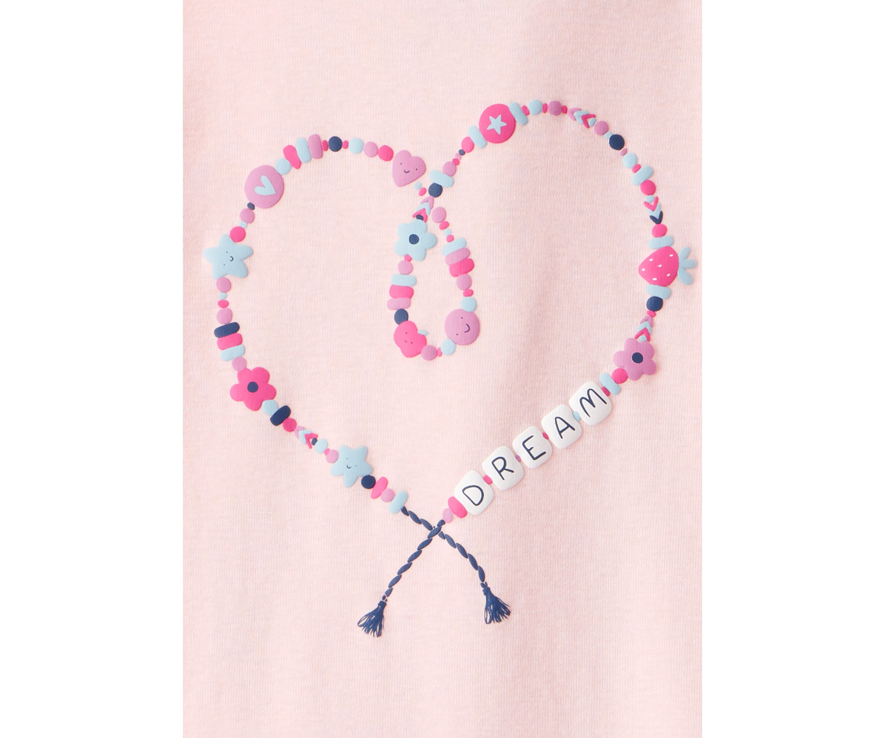 Girls 7-16 Bracelet Graphic Four Piece Pajama Set