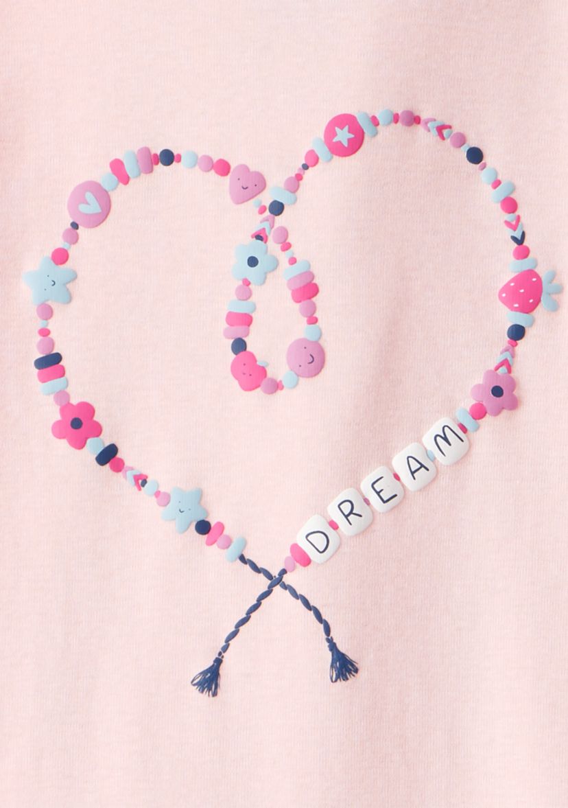 Girls 7-16 Bracelet Graphic Four Piece Pajama Set
