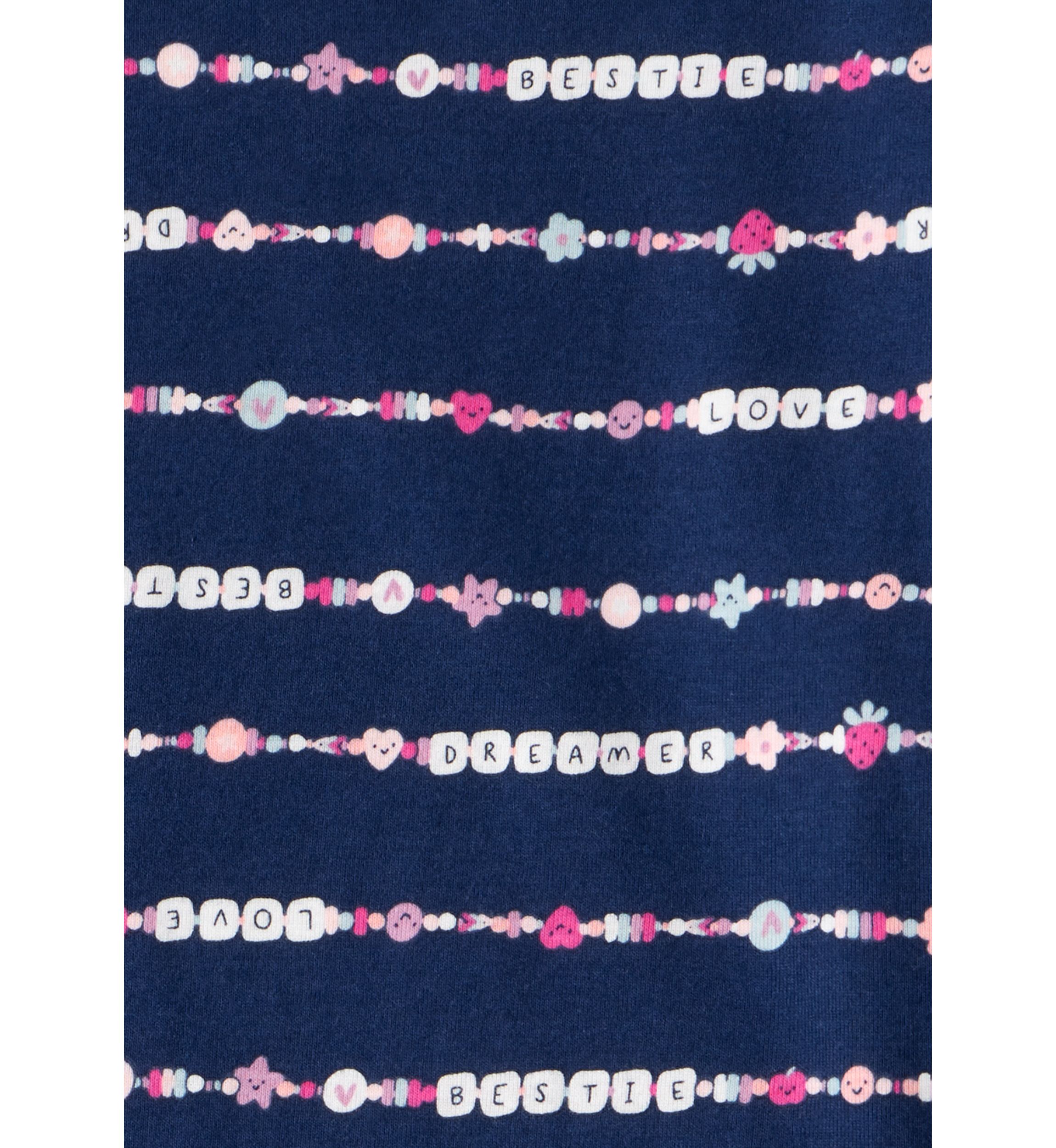 Girls 7-16 Bracelet Graphic Four Piece Pajama Set