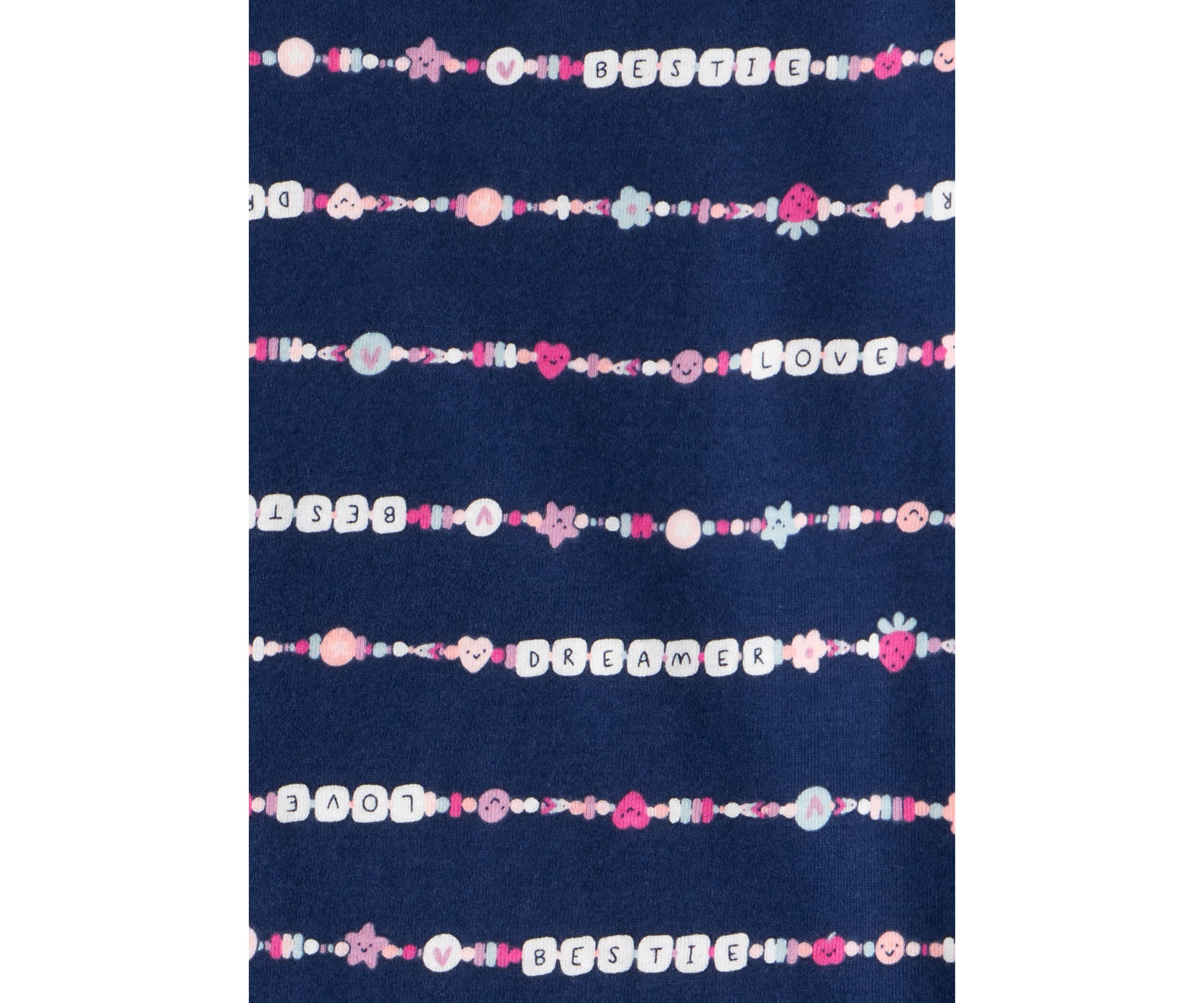 Girls 7-16 Bracelet Graphic Four Piece Pajama Set