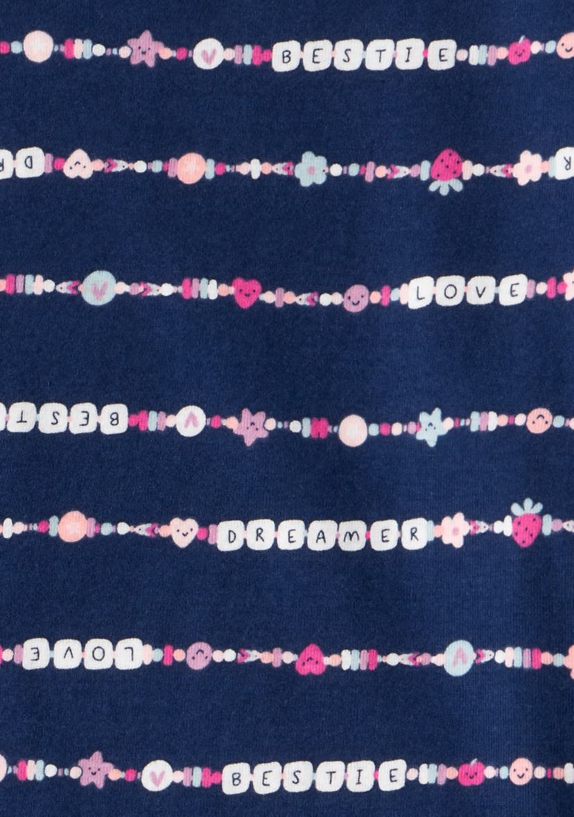 Girls 7-16 Bracelet Graphic Four Piece Pajama Set