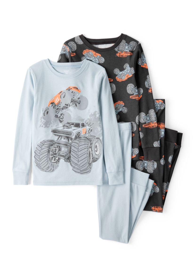 Boys 4-7 4 Piece Truck Pajama Set