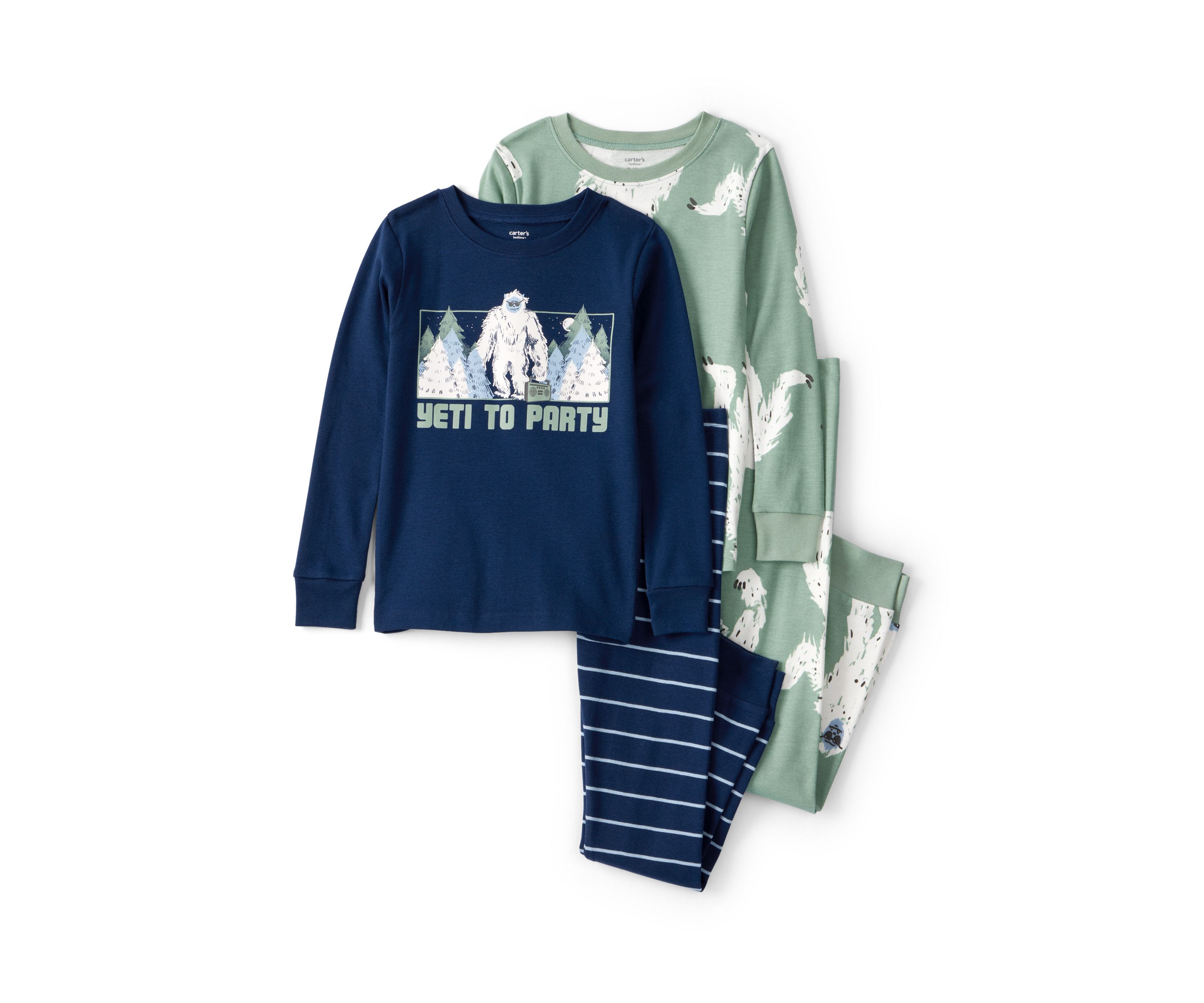 Boys 8-20 Yeti Printed Four Piece Pajama Set