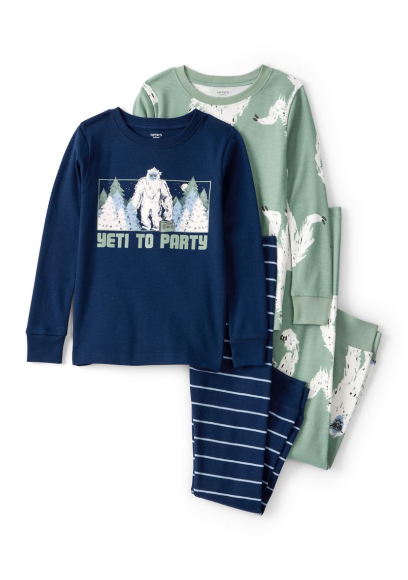 Boys 8-20 Yeti Printed Four Piece Pajama Set