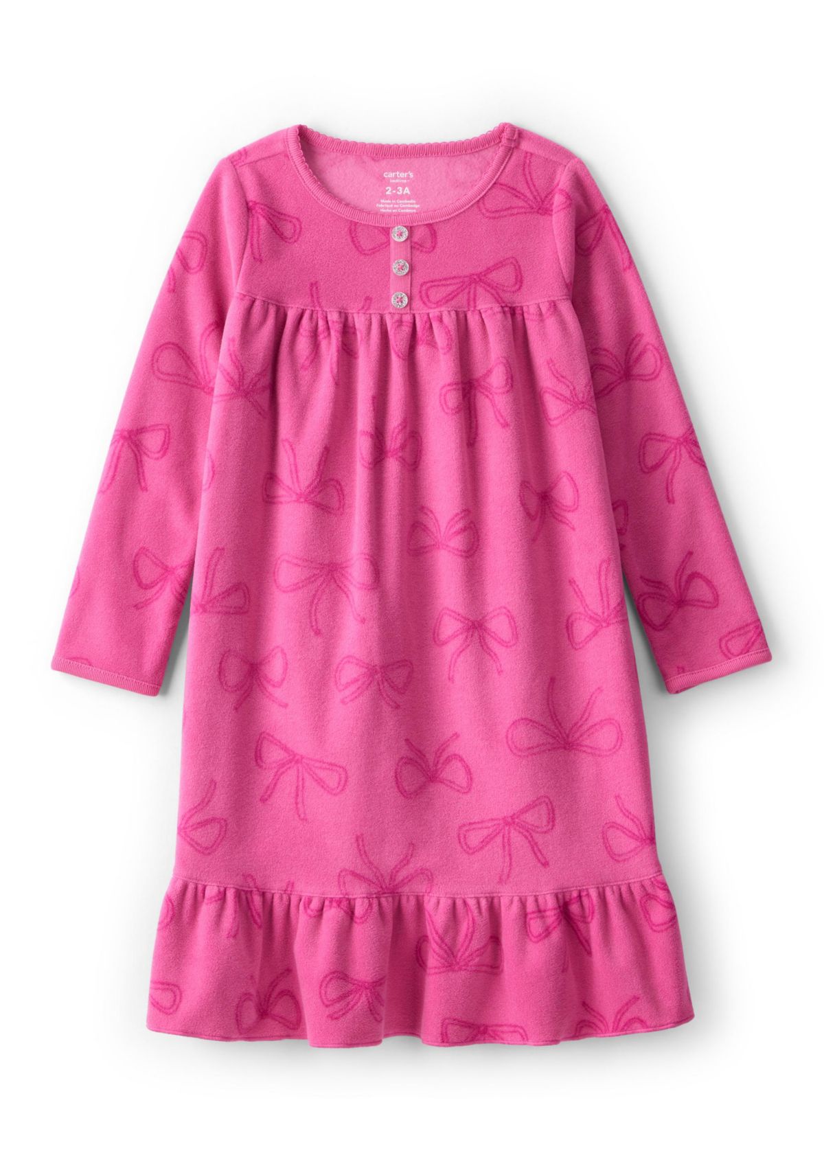 Girls 7-16 Bows Printed Nightgown