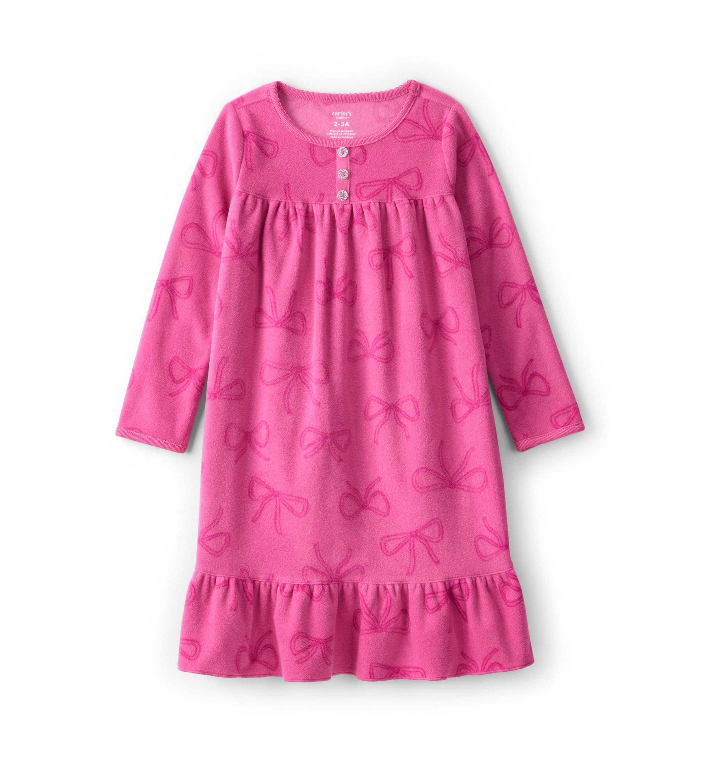 Girls 7-16 Bows Printed Nightgown