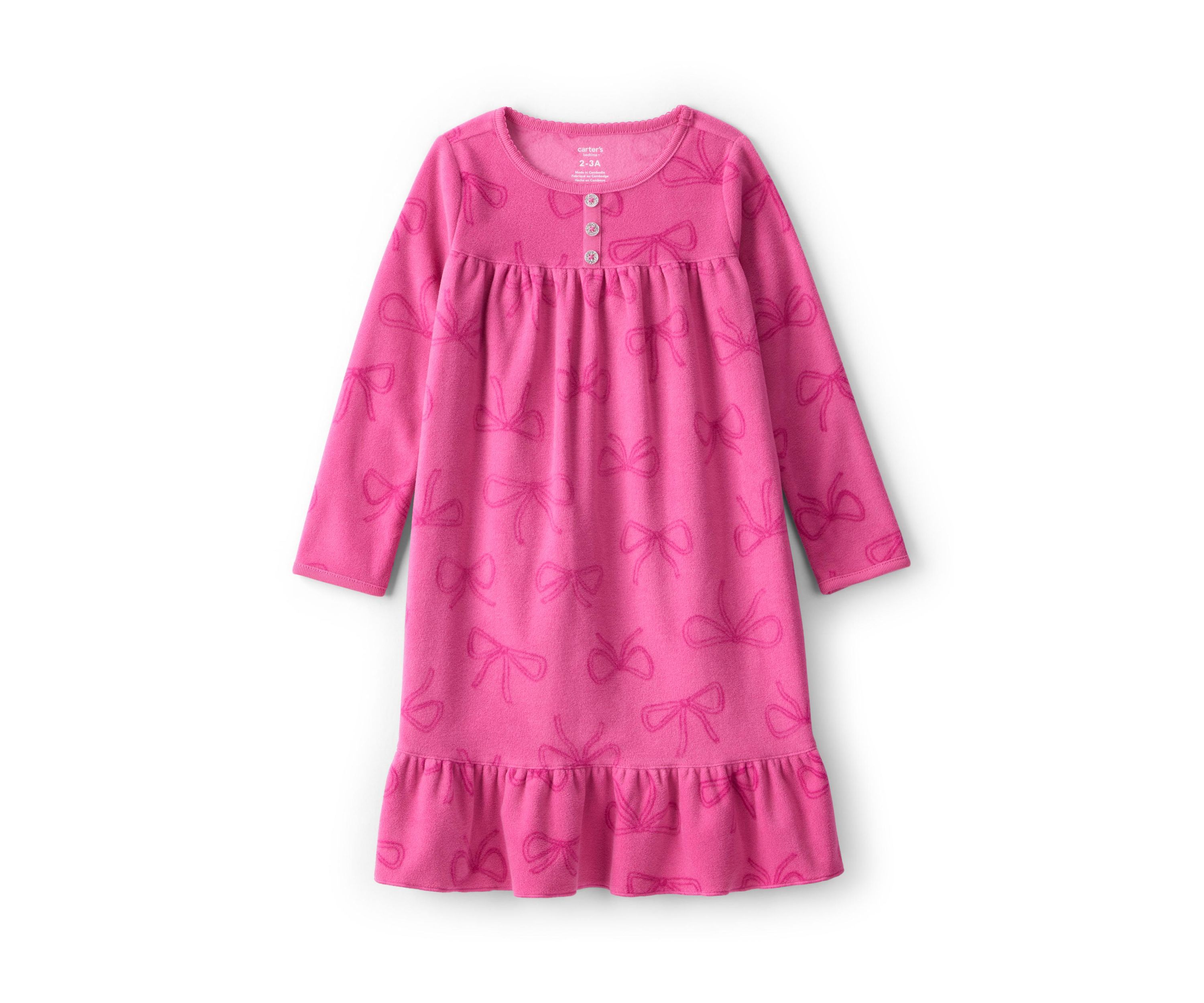 Girls 7-16 Bows Printed Nightgown
