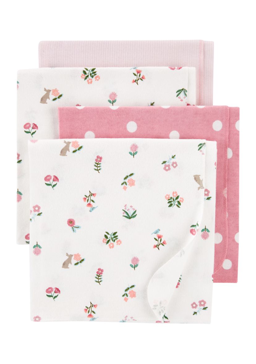 Baby Girls 4 Pack Receiving Blankets