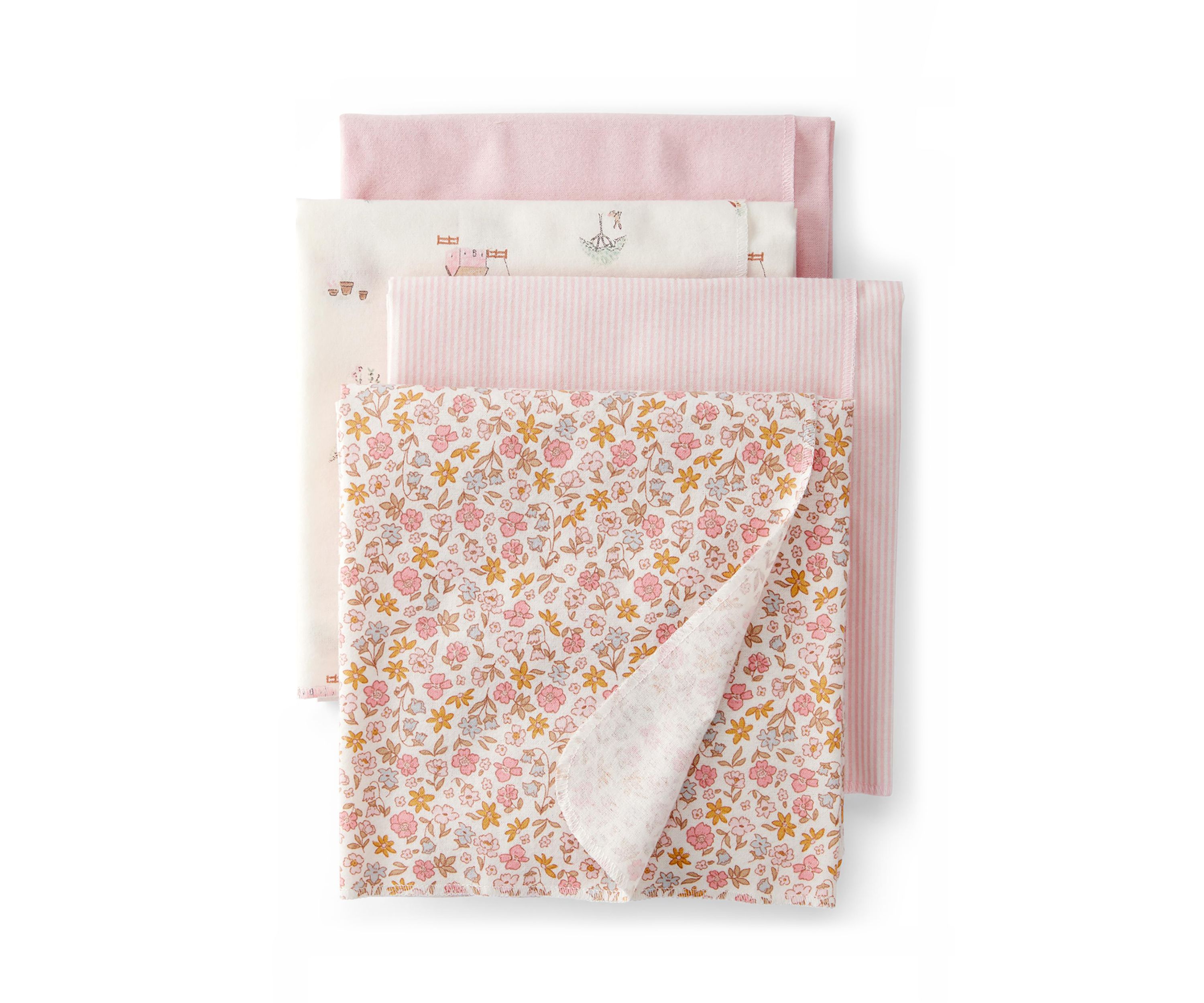 Baby Girls Blankets - 4 Pack