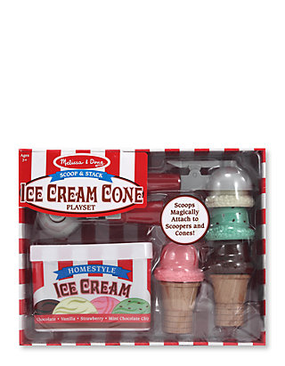 Melissa Doug Scoop and Stack Ice Cream Cone Magnetic Pretend Play Set