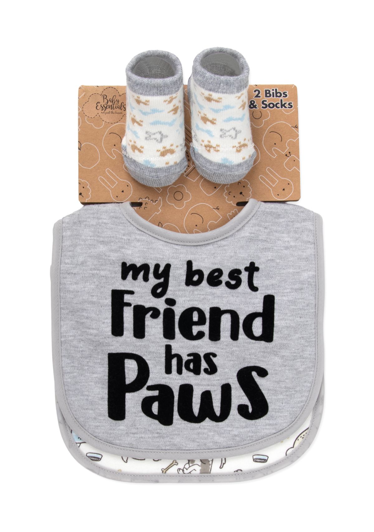 Baby Boys My Best Friend Has Paws Bib Set