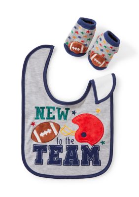Baby Essentials Kids Baby "New To Team" Bib and Socks Set
