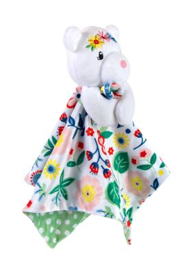 Floral Printed Bear Lovey Blanket