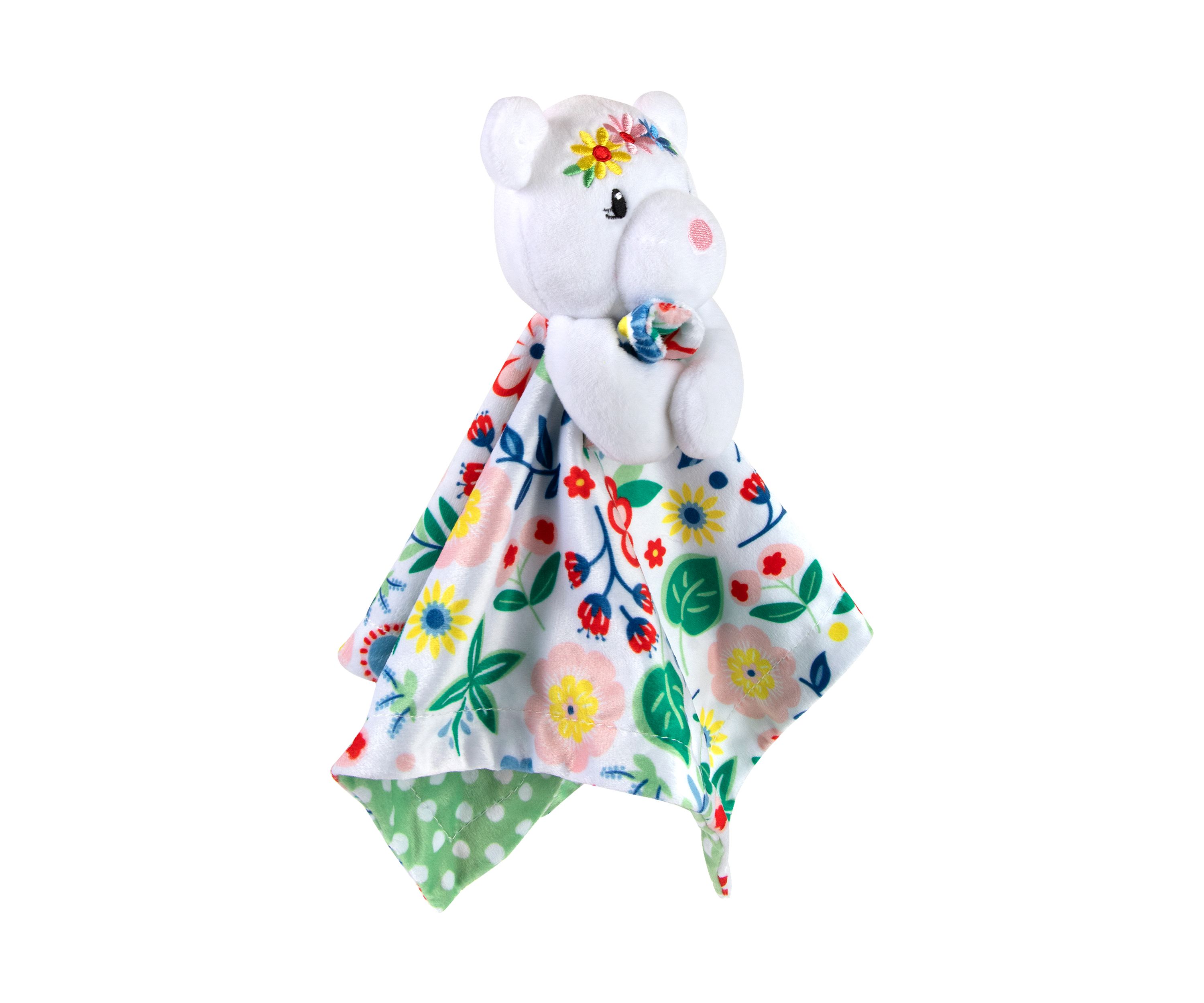 Floral Printed Bear Lovey Blanket