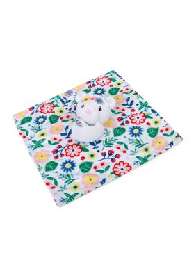 Floral Printed Bear Lovey Blanket