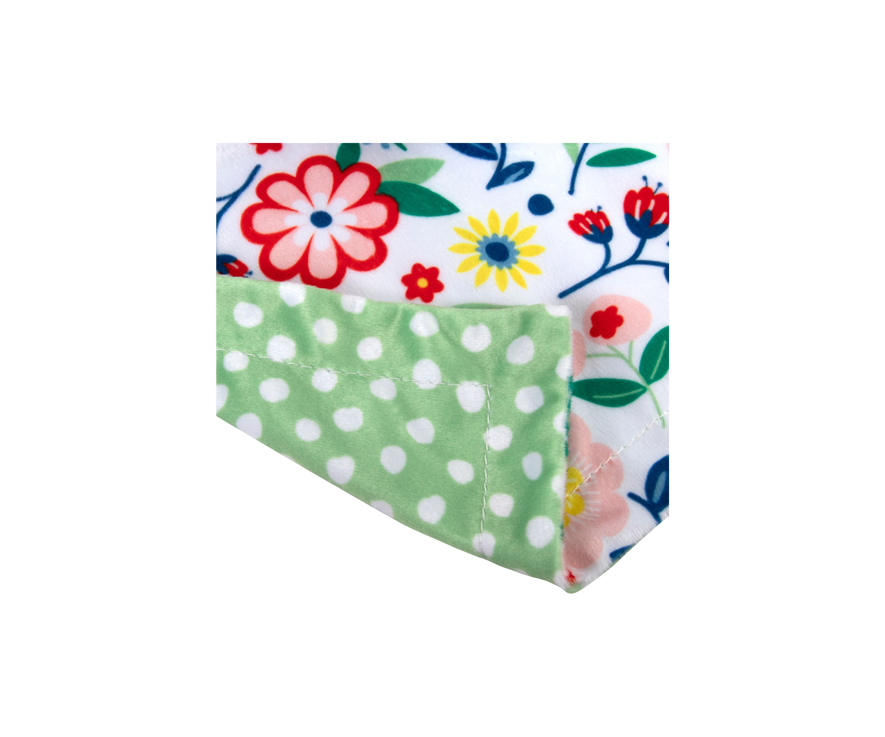 Floral Printed Bear Lovey Blanket