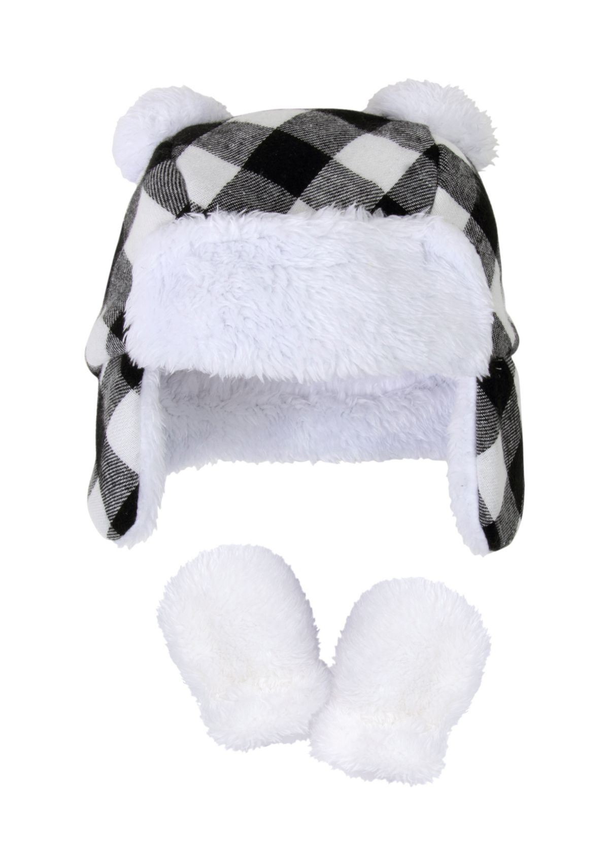 Baby Girls Plaid Hat and Glove Set