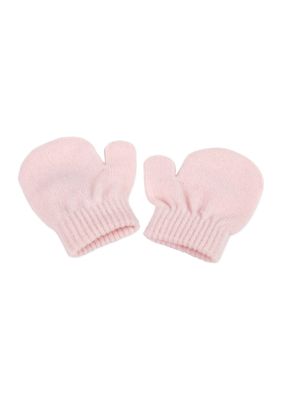 Baby Girls Pink Bear Hat and Mittens Set