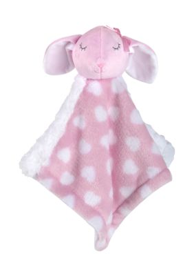 Baby Girls Pink Heart Blanket with Bunny Set 