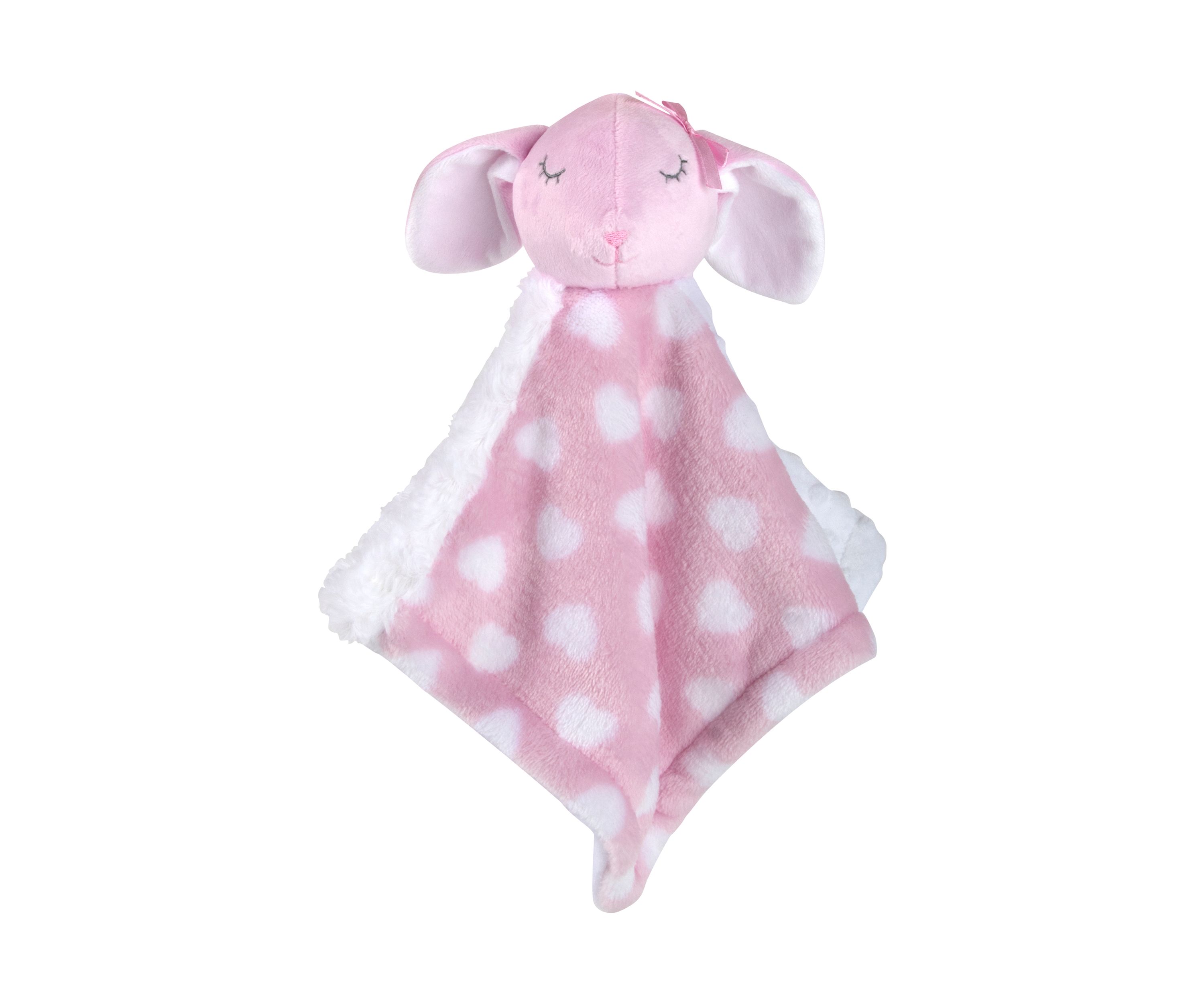 Baby Girls Pink Heart Blanket with Bunny Set 