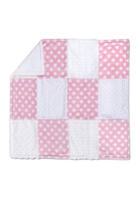 Baby Girls Pink Heart Blanket with Bunny Set 