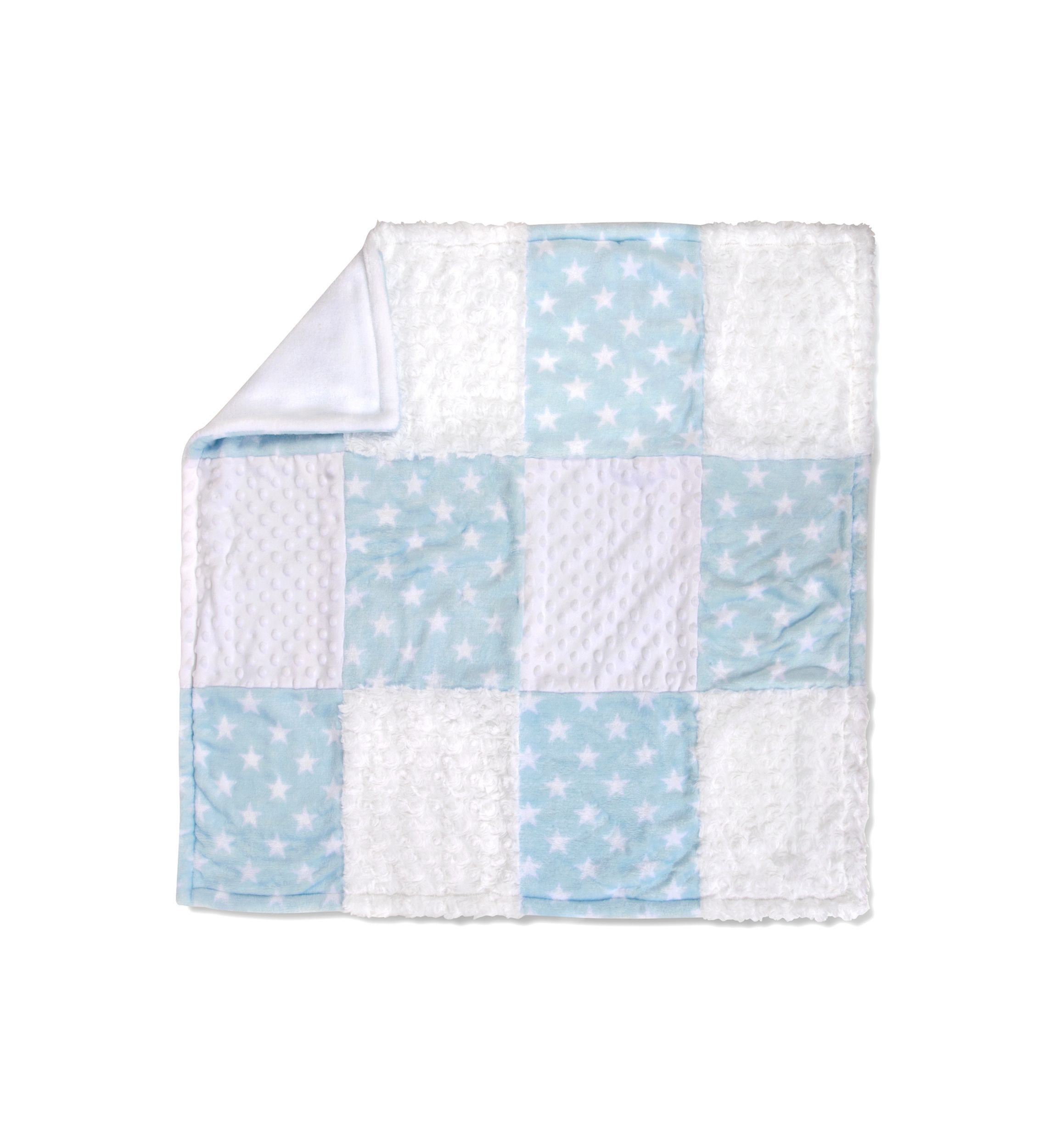 Baby Boys Blue Star Blanket with Bear