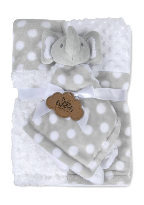 Baby Essentials Baby Polka Dot Blanket with Elephant