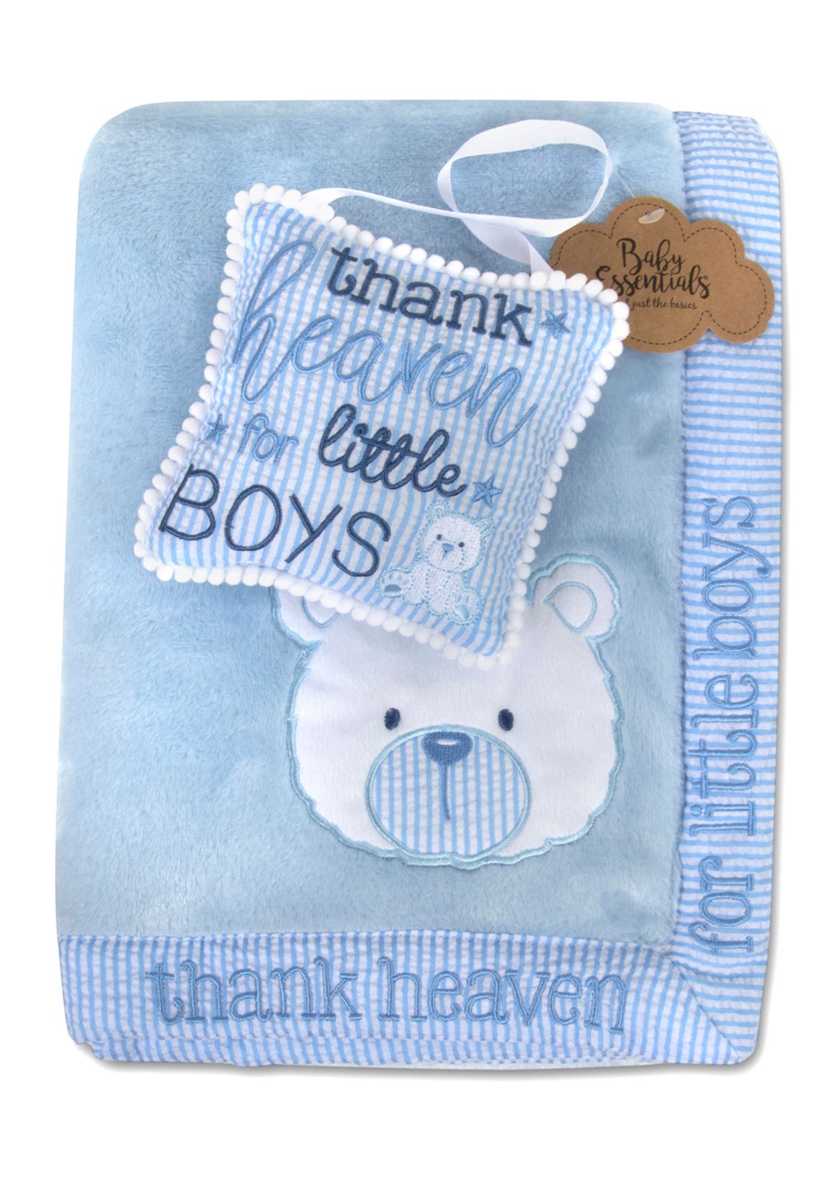 Baby Boys Thank Heaven Blanket and Plaque
