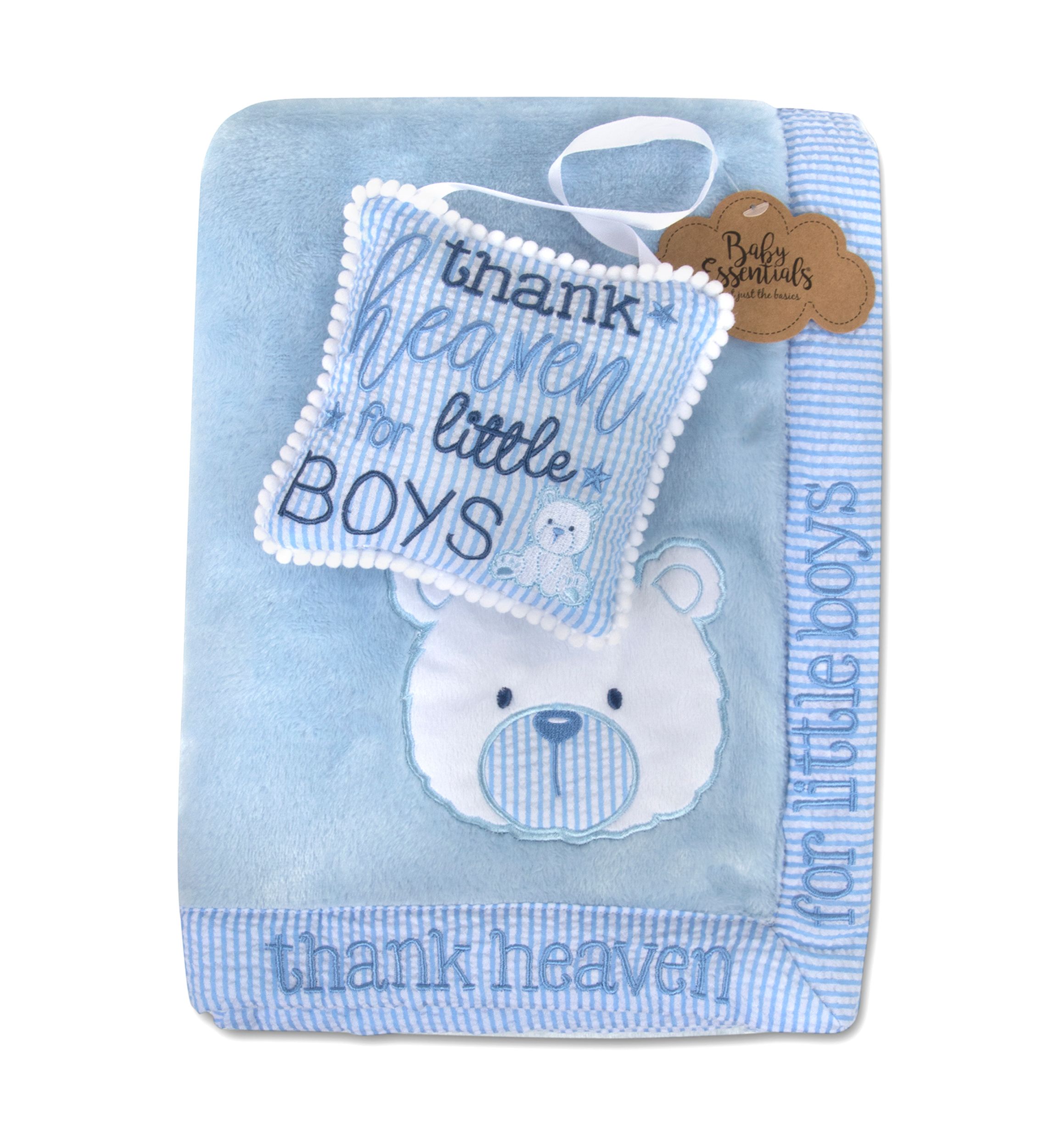 Baby Boys Thank Heaven Blanket and Plaque