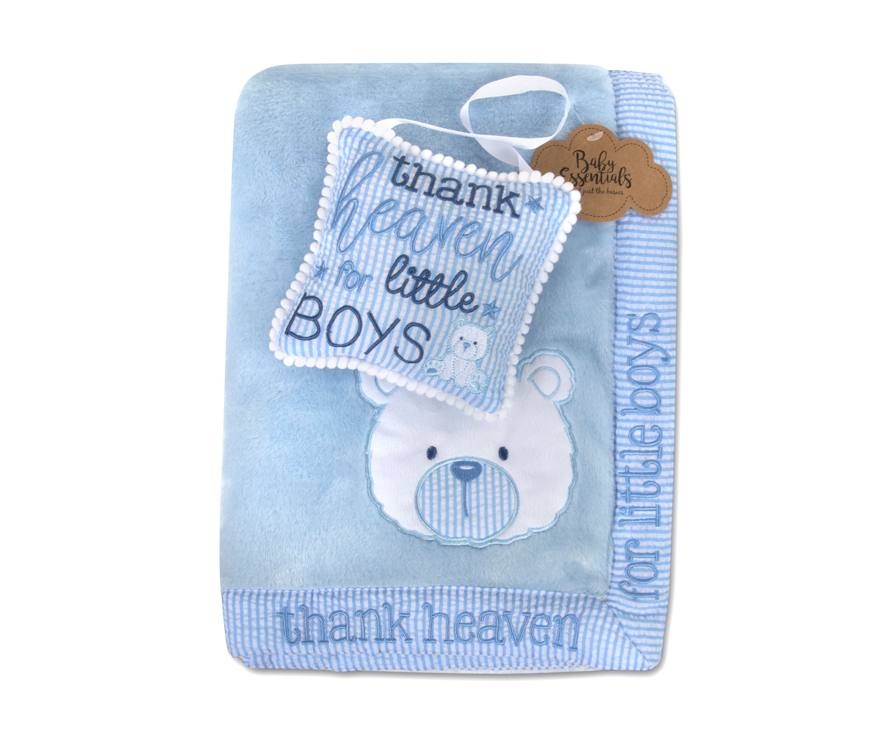 Baby Boys Thank Heaven Blanket and Plaque