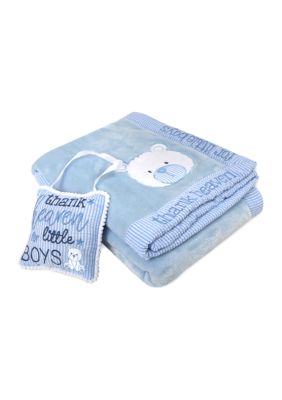 Baby Boys Thank Heaven Blanket and Plaque