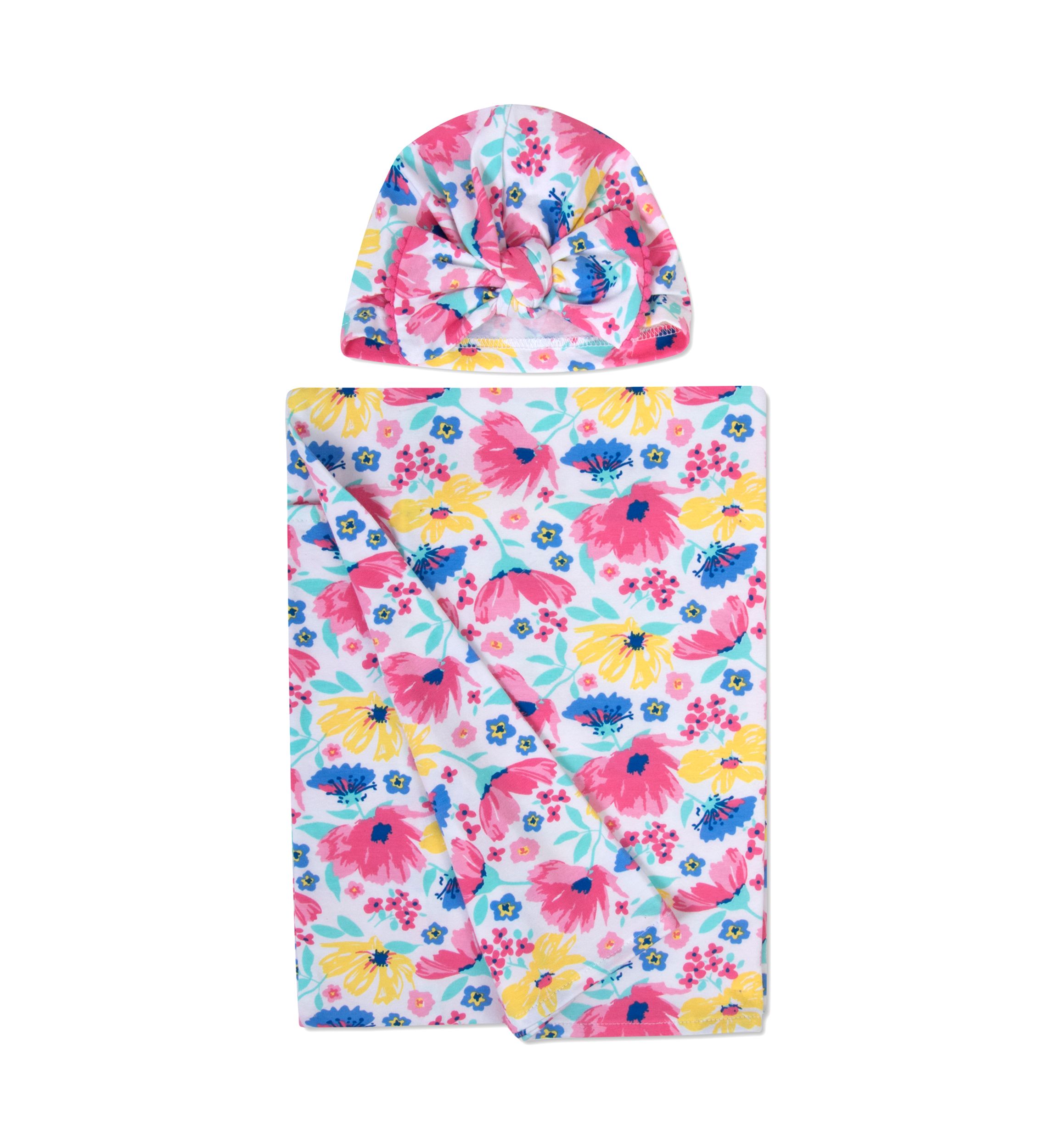 Baby Girls Floral Swaddle Set 