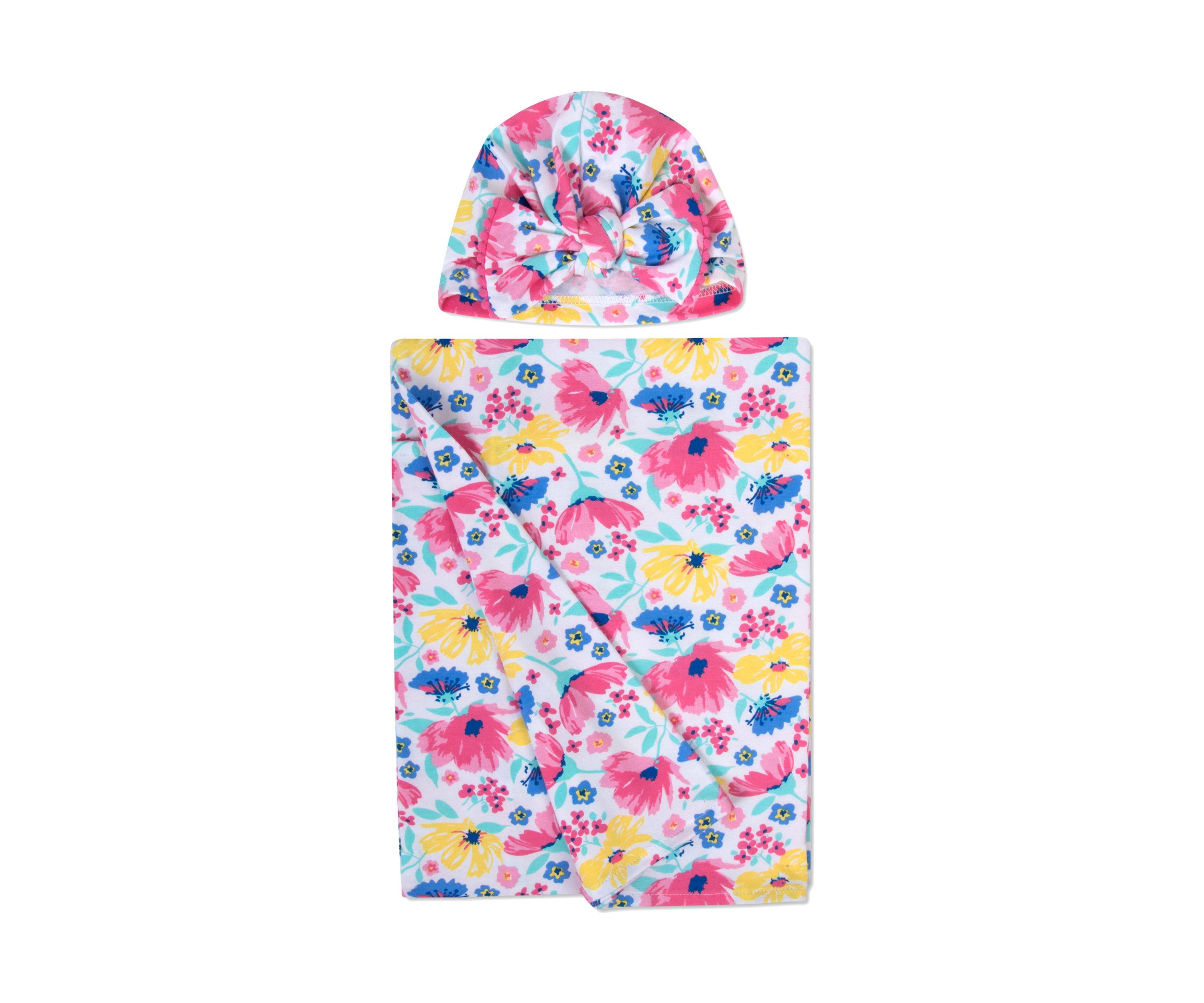Baby Girls Floral Swaddle Set 
