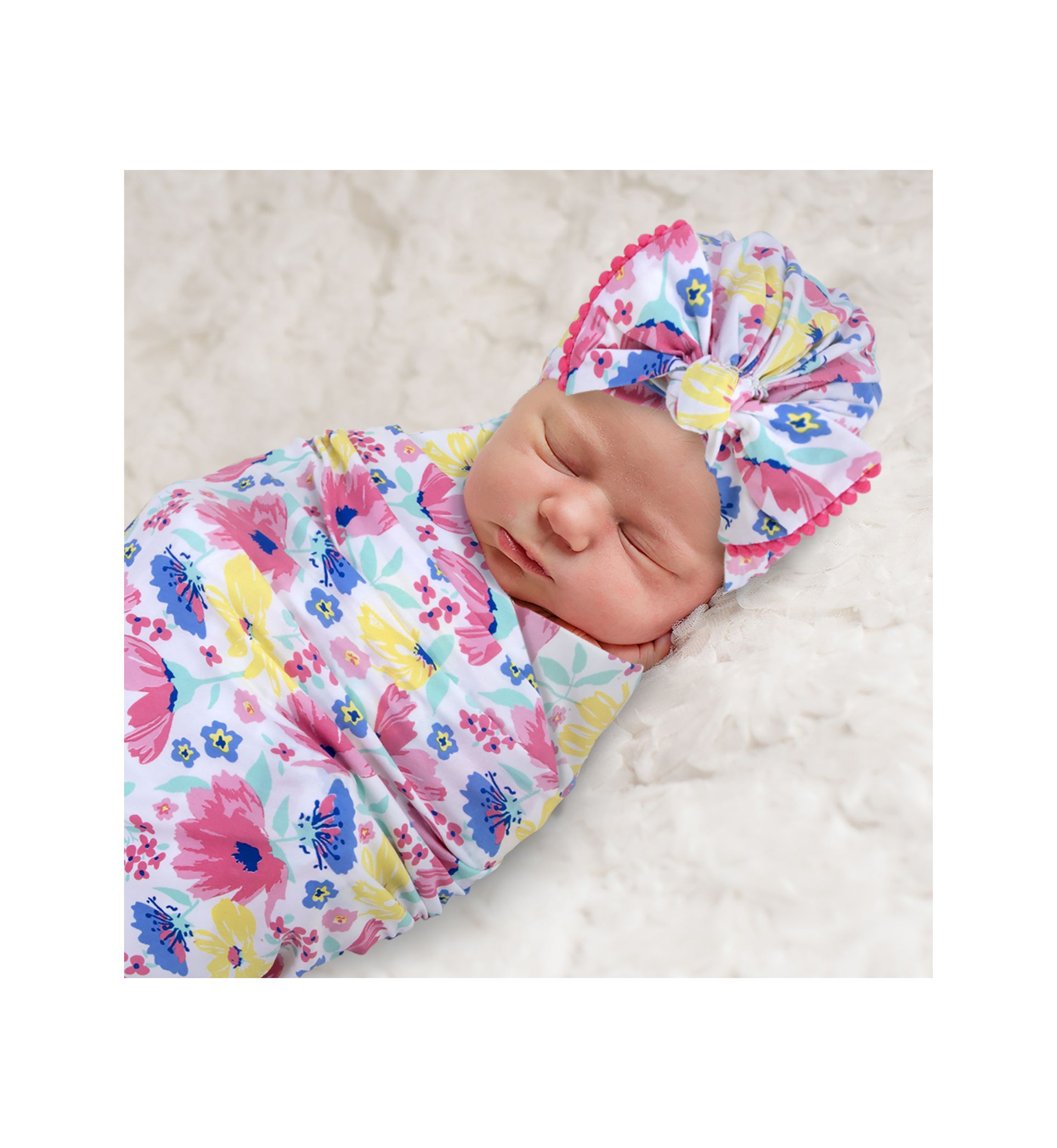 Baby Girls Floral Swaddle Set 