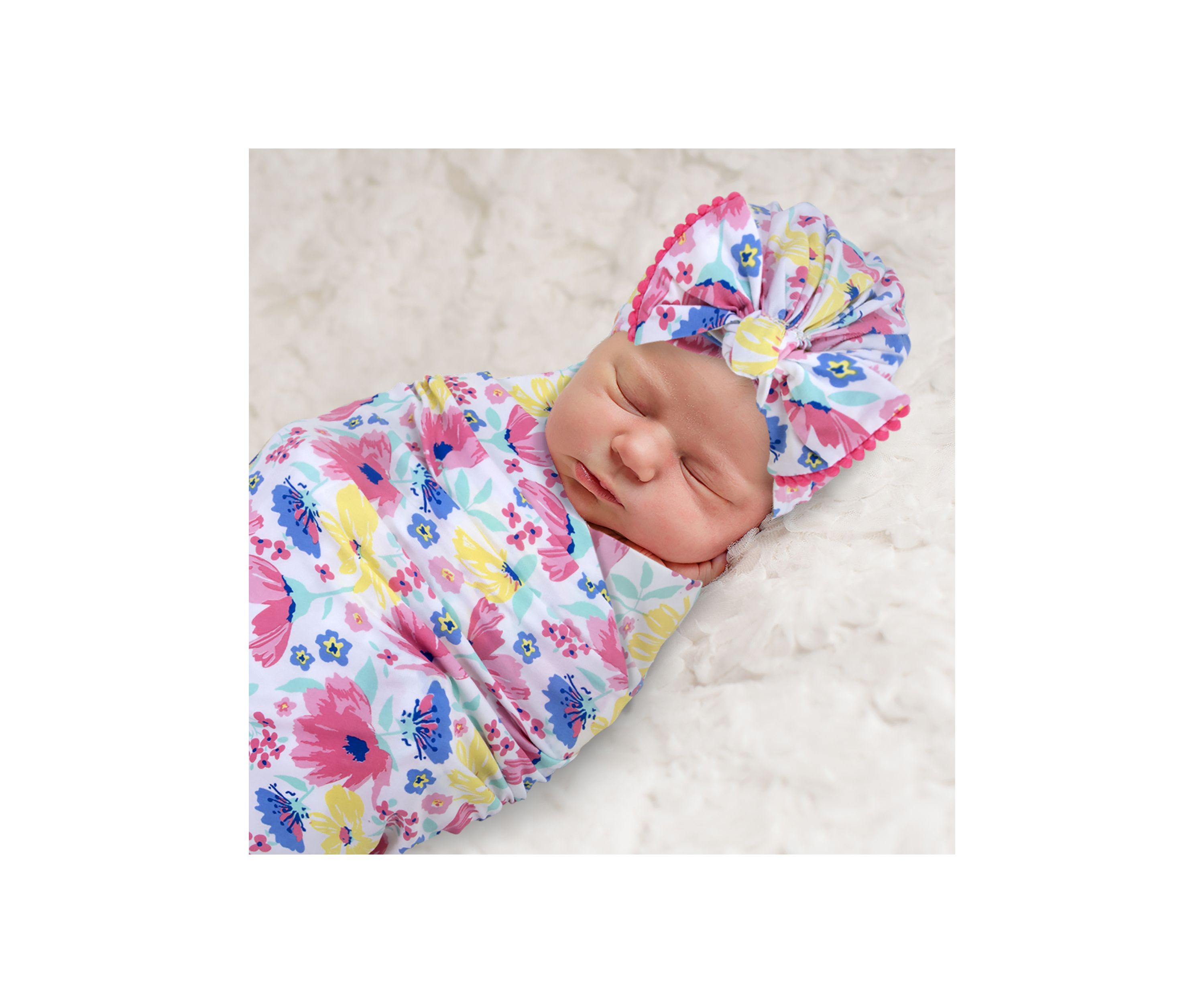 Baby Girls Floral Swaddle Set 