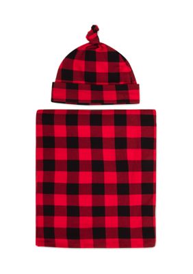 Baby Buffalo Plaid Swaddle Set