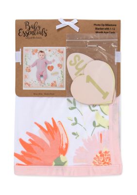 Baby Floral Milestone Blanket