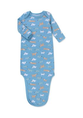 Baby Boys Dog Printed Sleep Gown and Cap