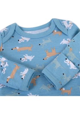 Baby Boys Dog Printed Sleep Gown and Cap
