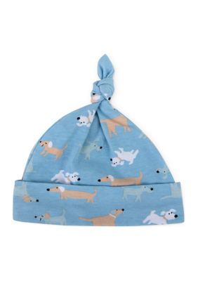 Baby Boys Dog Printed Sleep Gown and Cap