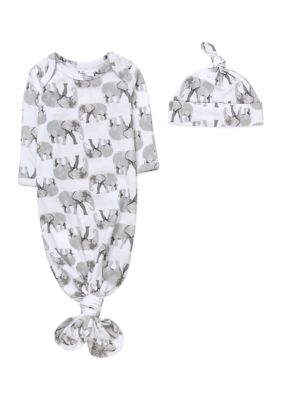 Baby Boys Elephant Sleep Gown and Hat