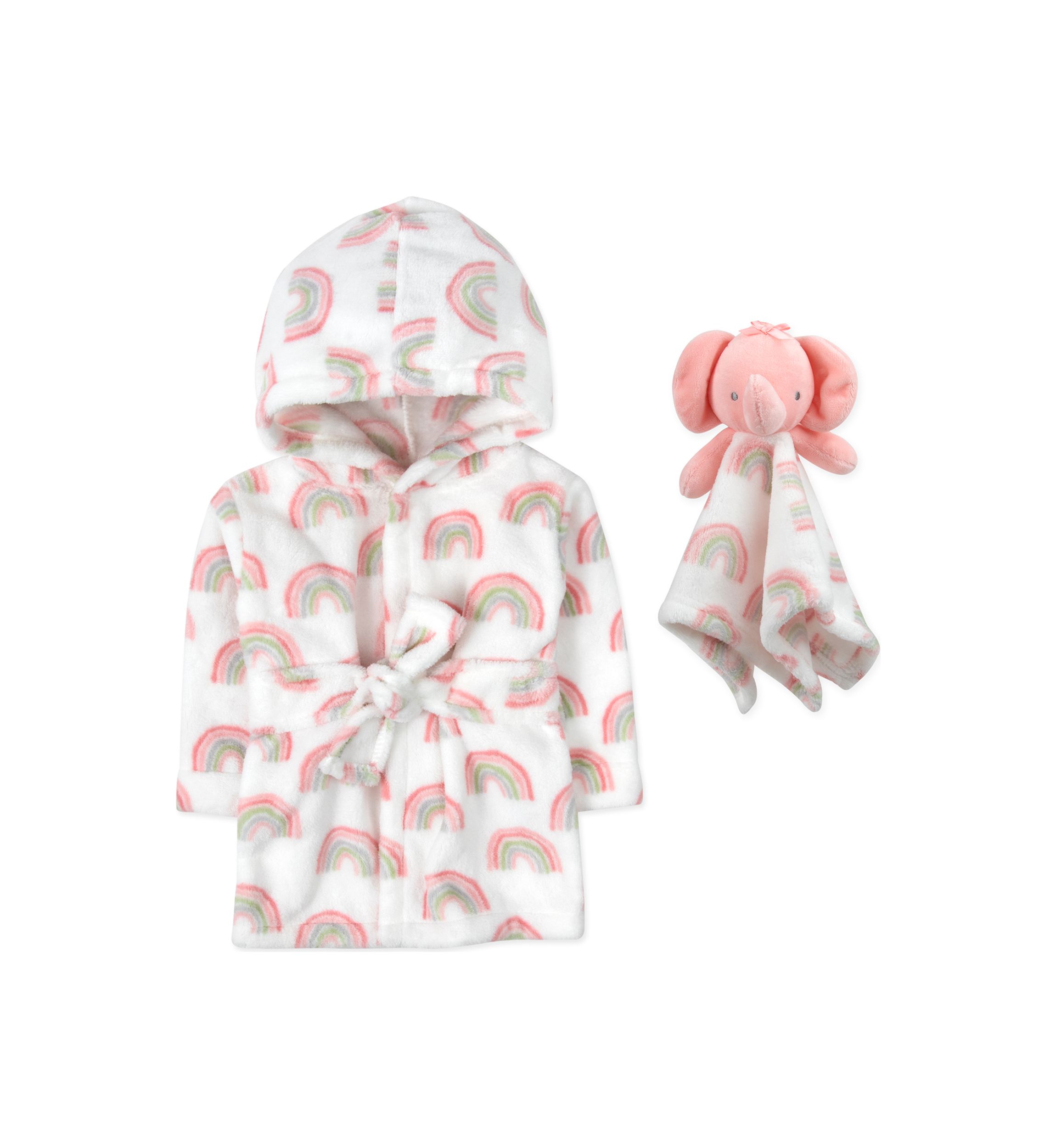 Baby Girls Rainbow Printed Robe with Blanket